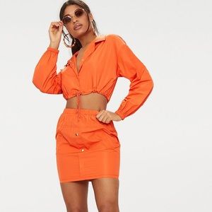 Pretty Little Thing Orange Cropped Shell Jacket